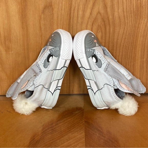 Baby 2 Converse All Star Creature Ox Sneakers Grey Bunny SEF1233 - Picture 6 of 8